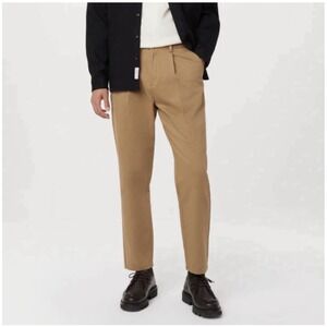 $129 New THE JAMIE PLEATED CHINO PANTS SIZE 31x29 FRANK AND OAK ORGANIC COTTON